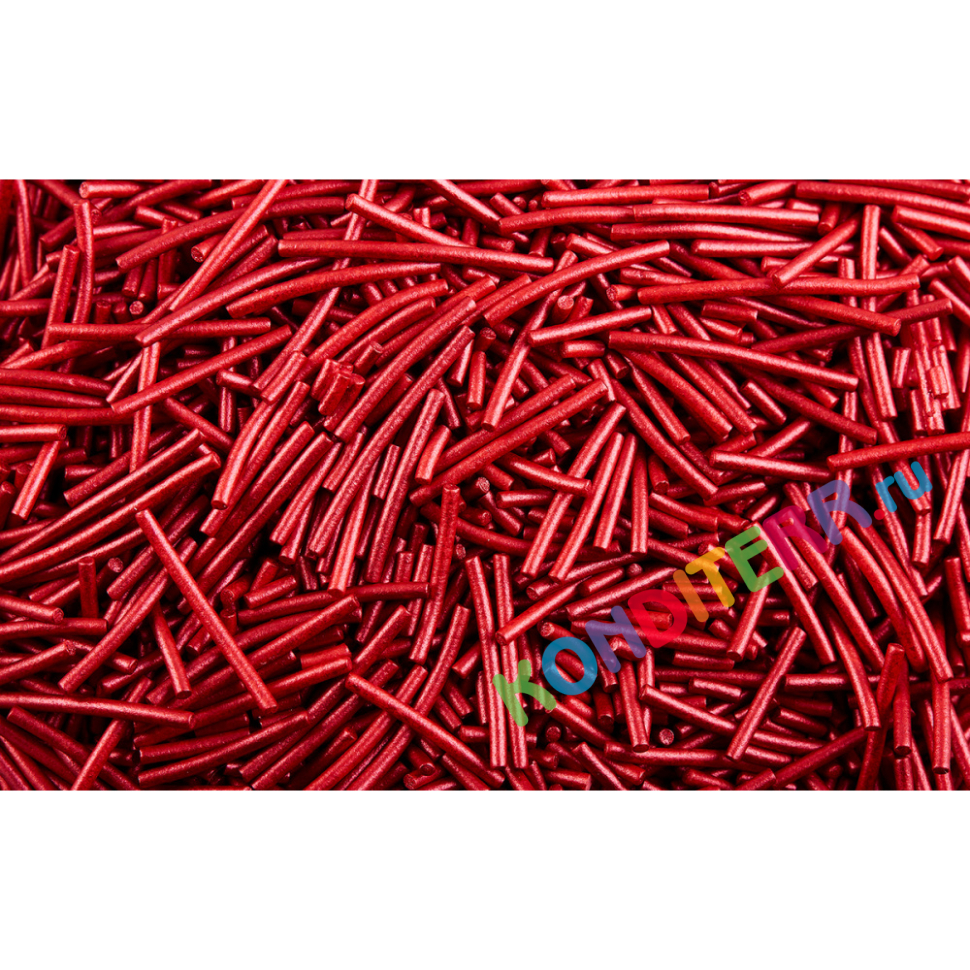 Посыпка "Вермишель бордовая перламутровая"