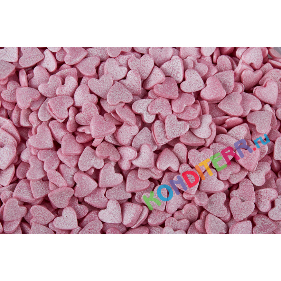 Посыпка "Сердца розовые перламутровые", 0,75кг