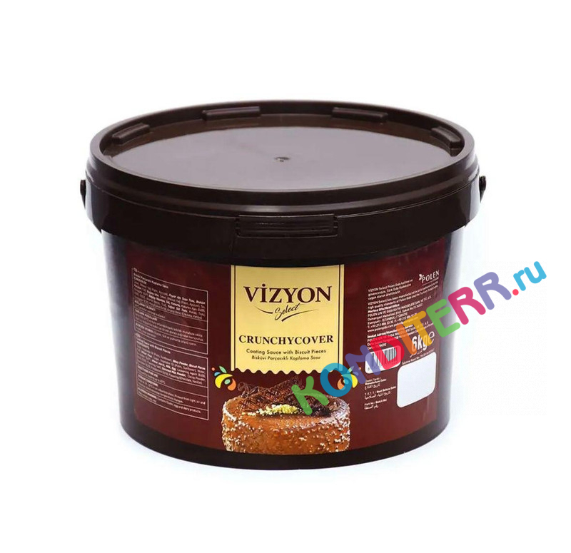 Покрытие кранч шоколадное с кусочками печенья Vizyon Select 
