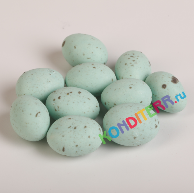 Драже "Яйца" бирюзовые матовые в крапинку
