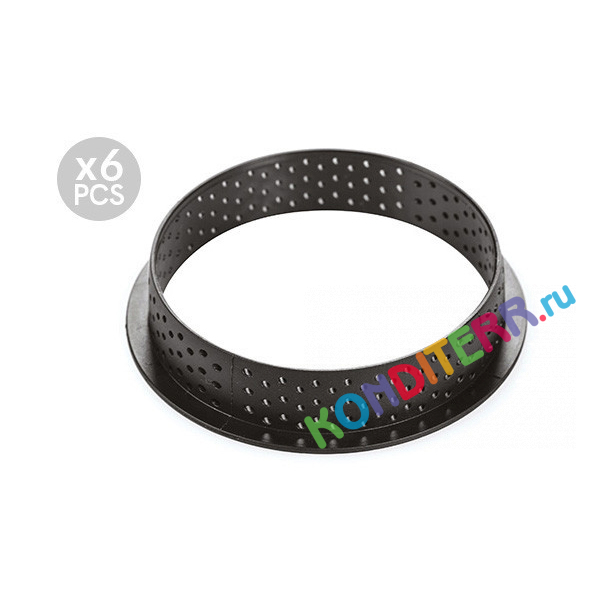 Набор для выпечки тартов Kit Tarte Ring Fleur: 6 колец 80мм + силиконовая форма