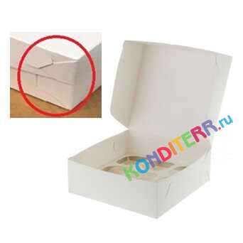 Коробка для 9 капкейков без окна с ложементом, белый картон