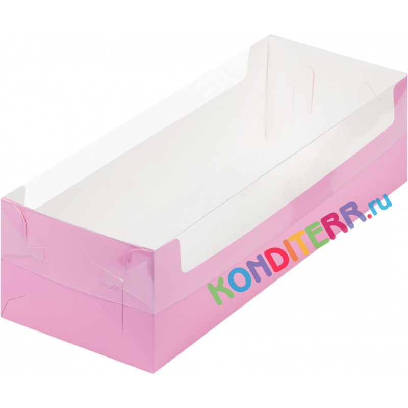 Коробка для рулета с прозрачной крышкой, 30*11*8см, в ассортименте
