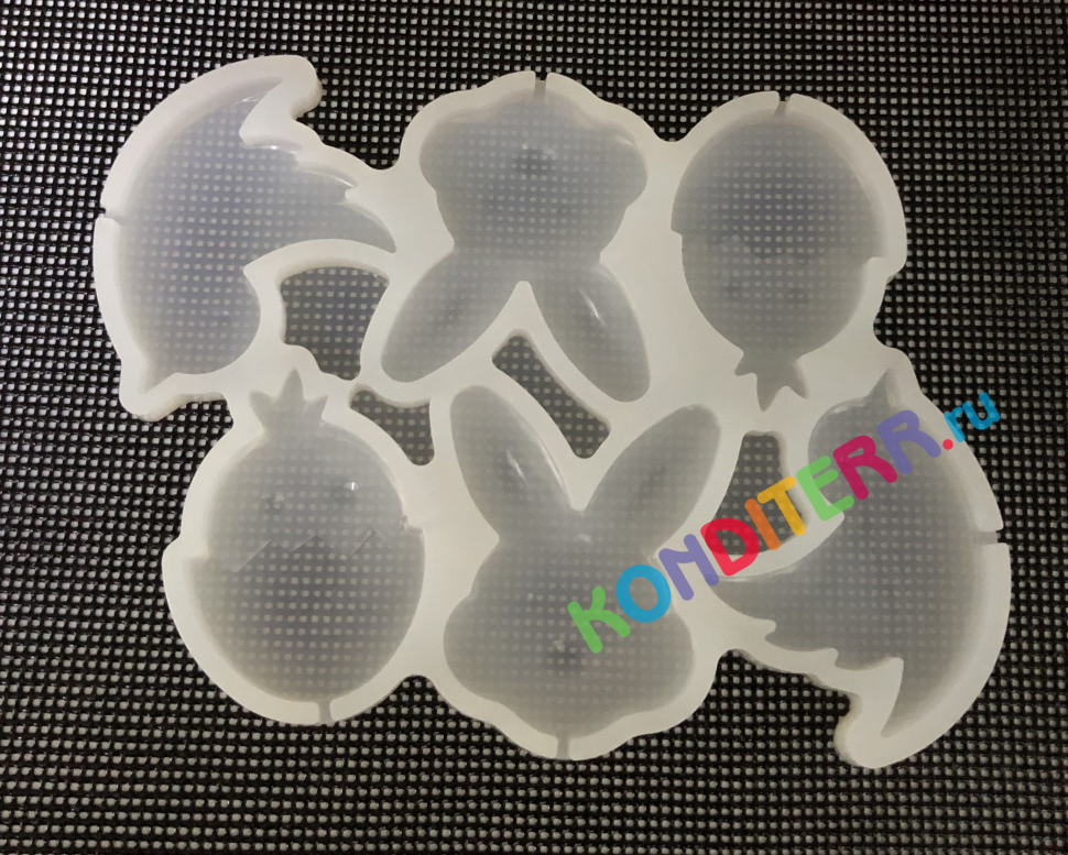 Молд Пасхальный набор на палочке, 6в1, силикон 13*10,5*0,7см