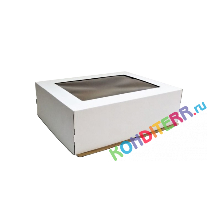 Короб 300*400*120мм с окном, белый картон
